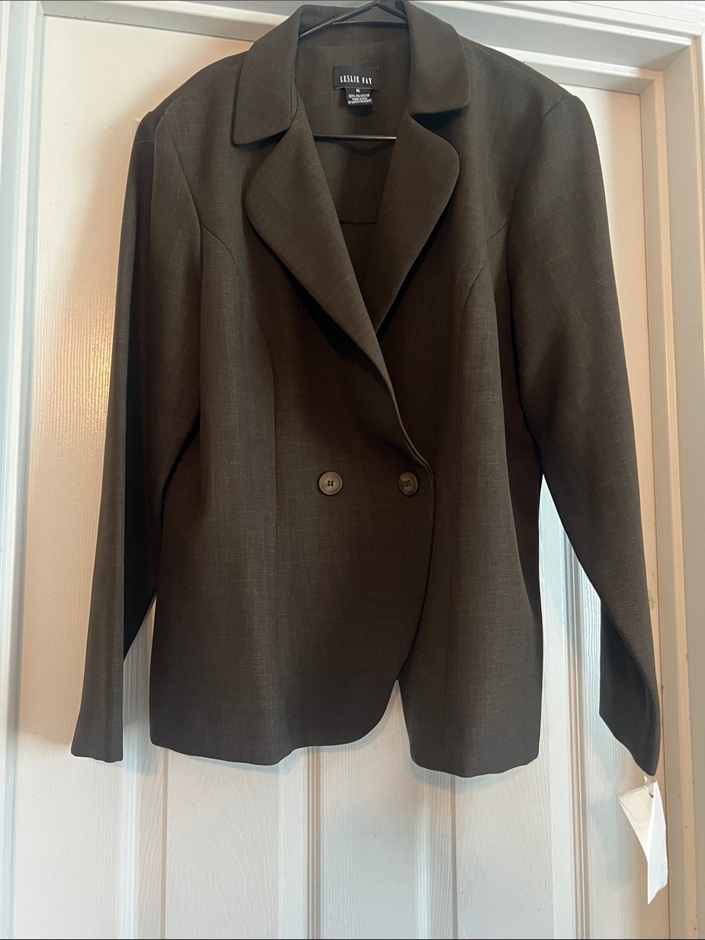 Leslie Fay dark Olive Green Double-Breasted Blazer